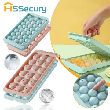 2pcs/set Ice Cube Tray With Silicone Ice Ball Molds, 4.5cm Round