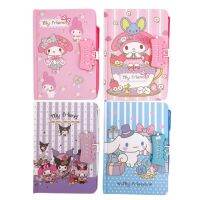 Sanrio Melody Kuromi Melody Notebook Set Cute Cartoon Pas Book With Lock Diary Manual Wholesale Of Student Supplies