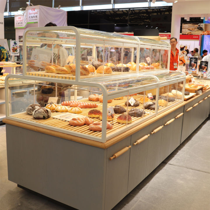 Bread bread display solid wood wrought iron Zhongdao