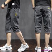 CODai424839 [Ready Stock Real Shot] Summer Thin Denim Shorts Mens Cropped Pants Loose Straight Stretch Middle Casual Harem Trendy