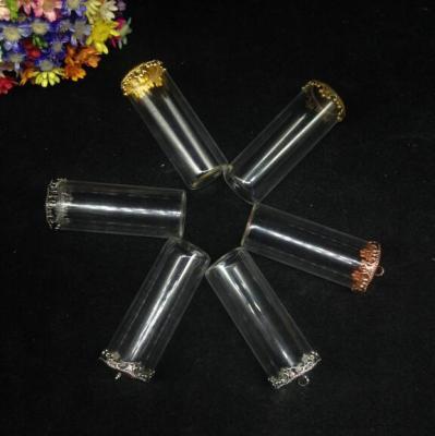 3pcs 40x15mm one side open tube bell jars glass globe findings set glass bottle glass vail pandent fashion diy glass dome cover
