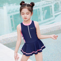 Girls One Piece Swimsuit Skirt 3-9 Years Solid Kids Baby Toddler Beach Wear Swimming Wear Bathing Suit