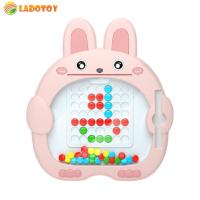 Durable Drawing Board Rabbit Shaped Portable Steel Ball Art Board with Magnetic Pen and Beads Writing Board Montessori Education Toy for Child Toddler