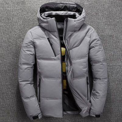 ZZOOI Winter Mens Down Jacket Hooded Puffer Jackets Men Padded Jacket Coat Male Fashion Casual Outerwear Outdoor Solid Color Warm