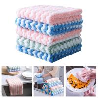 Coral Velvet Cationic Rag Absorbing Water, Oil-free Kitchen Dish Towel, Lint-free, And Scouring Pad Rag, Cleaning Y4R8