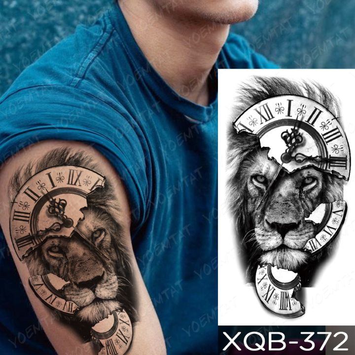 hot-dt-temporary-sticker-tiger-flash-tattoos-leopard-wolf-arm-fake-tatoo-men