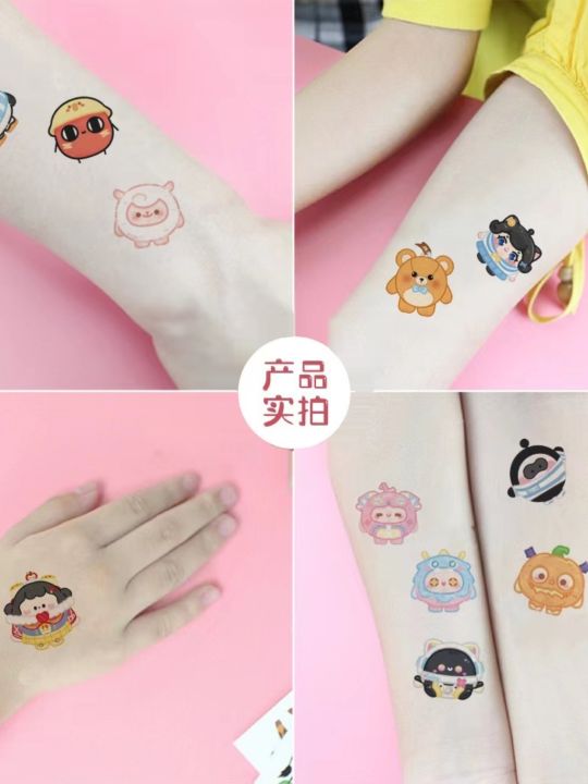 egg-boy-party-tattoo-stickers-female-waterproof-durable-boy-bear-jk-girl-cute-cartoon-painted-color-small-fresh-arm