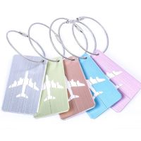 5Pcs Aluminum Alloy Luggage Tag Brushed Hollow Airplane Design Multicolor Travel Suitcase Name ID Card Label Holder Board Acces