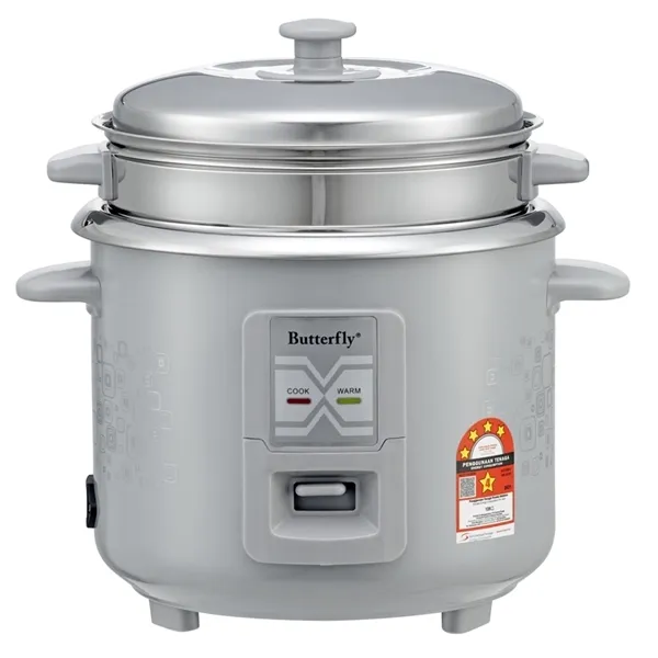 Butterfly Stainless Steel Straight Rice Cooker with Steamer 1.5L - BRC ...