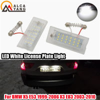 2ชิ้นรถยนต์ LED แสงป้ายทะเบียนข้อผิดพลาดฟรีแสงสีขาวสำหรับ BMW X5 E53 2001-2006 X3 E83 2004-2009 LED แผ่นโคมไฟชิ้นส่วนรถยนต์