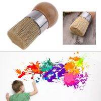 Round Chalk Paint Wax Brush Ergonomic Wood Handle Natural Bristle Brushes Furniture DIY Painting Waxing Tool High Quality