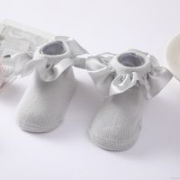 Lovekids Baby Socks 0-24 Months Girls Flower Floor Socks Cotton Breathable Satin Ruffle Princess Knit Socks Footwear