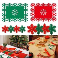 [Warm Homie] Christmas Snowflake Shaped Cup Mat Coaster Anti-Skid Table Placemat Xmas Holiday Decor