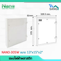 แผงไฟฟ้าพลาสติก NANO 13" x15"  สีขาว (NANO-305W)