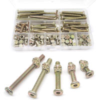 Baby Bed Screws Bolts Kit,Hex Drive Socket Cap Bolts Barrel Nuts Assortment Kit,for Crib Cot Chairs,M6 100Pcs