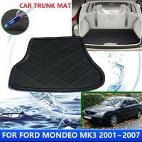 แผ่นป้องกันฝาหน้าฝาหลังกระโปรงรถสำหรับ Ford Mondeo Mk3 2001 ~ 2007 2004 2005 2006อุปกรณ์เสริมป้องกันดินสอเขียนขอบตากันน้ำอัตโนมัติป้องกันการเสื่อกันเปื้อน