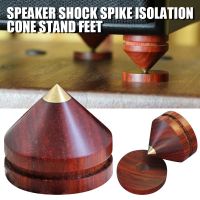 8Pcs Rosewood Speaker Isolation Feet Stand Brown Fixed Mount Stand Featured Rosewood Spikes Base Pads