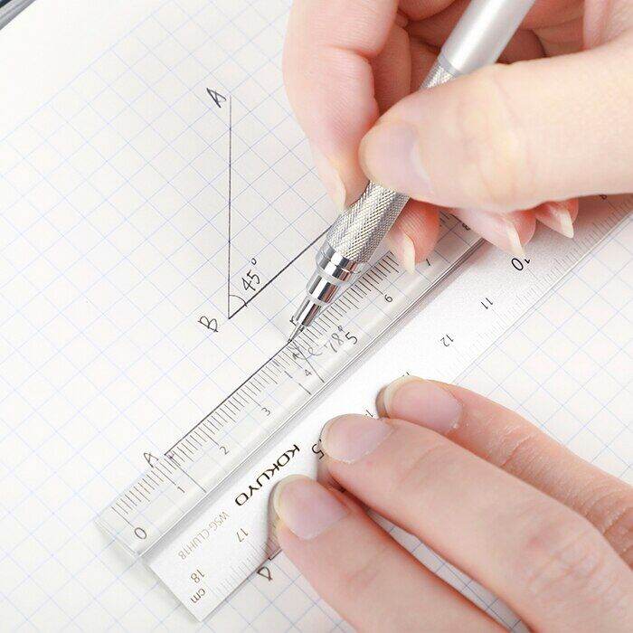 japan-kokuyo-high-precision-ruler-multifunctional-18cm-aluminum-ruler-retro-style-student-stationery-translucent-foldable-ruler