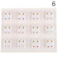 JZGC 12 Pairs Medical Earrings Piercing Tool Ear Stud Surgical Steel Earrings Jewelry N6