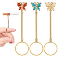 2021 New Creative Painting Oil Butterfly Smoking Ring Male and Female Personality Ring Cigarette Holder Smoking Cigarette Holder