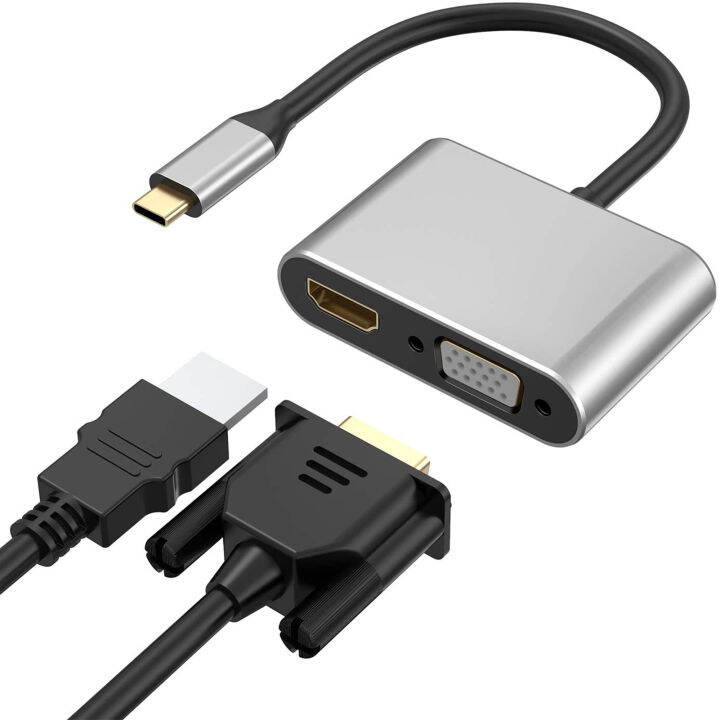 yeqinhuia-type-c-เป็น-hdmi-compatible-hdmi-เข้ากันได้แท่นวางมือถือ4k-hd-compatible-type-c-to-hdmi-compatible-vga-แท่นวางมือถือความเร็วสูงสำหรับปลั๊กแอนด์เพลย์อุปกรณ์คอมพิวเตอร์