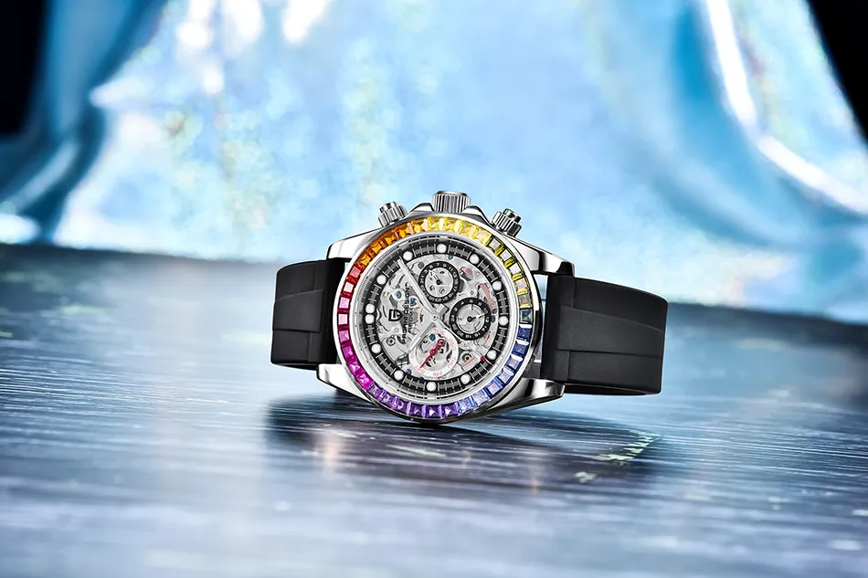 パガーニデザイン Automatic Mens Watches Skeleton Mechanical Wrist