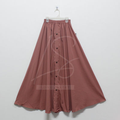 Long Skirt กระโปรง กระโปรงผู้หญิง กระโปรงรุ่นทรงบาน แต่งกระดูมหน้า กระโปรงเอวสูง เอวยางยืด เอว 22-40นิ้ว ความยาว 38นิ้ว SK-A14