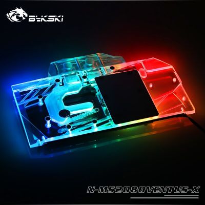 BYKSKI GPU Water Cooling Block สำหรับ MSI RTX2080 VENTUS 8G V2/RTX2070 Supper 8G Ventus/full Cover ทองแดงหม้อน้ำบล็อก /Rgb Light