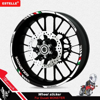 For DUCATI MONSTER 695 696 795 796 821 1100 1200 Motorcycle Sticker Machine Wheel Sticker Decal Waterproof Sun Proof Reflective