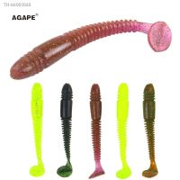 ▽✽✢ 1pcs Luya Soft Bait 5-color Spiral Pattern T-tail Soft Insect Bait 75mm/3.1g Outdoor Fishing False Bait Fishing Gear