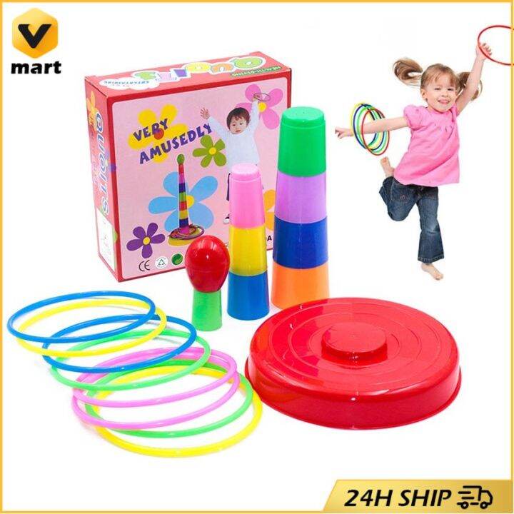 Plastic Circle Ferrule Stacked Layers Throwing Outdoor Fun Hoop Ring 