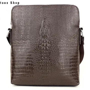 Men's Crocodile Skin Pattern Clutch Bag