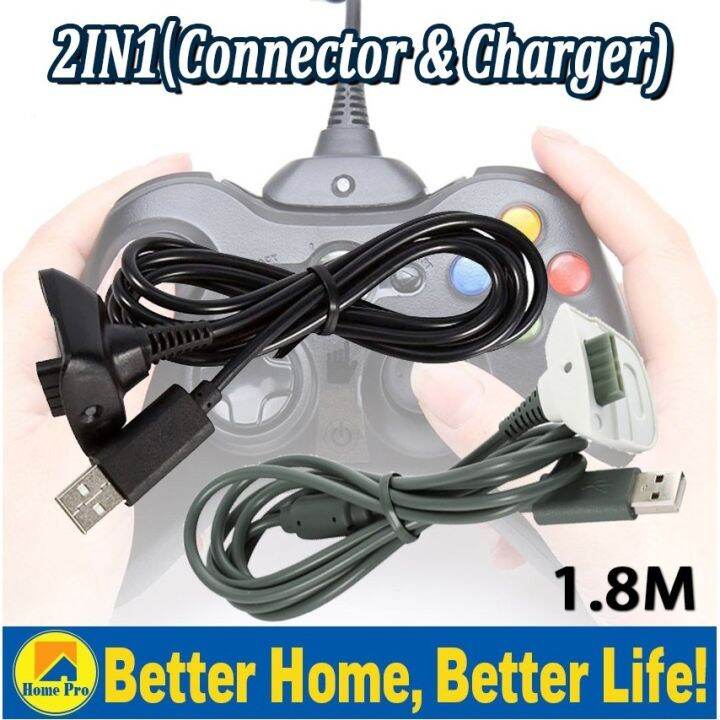 Xbox 360 USB Charging Cable Wireless Game Controller Gamepad Joystick
