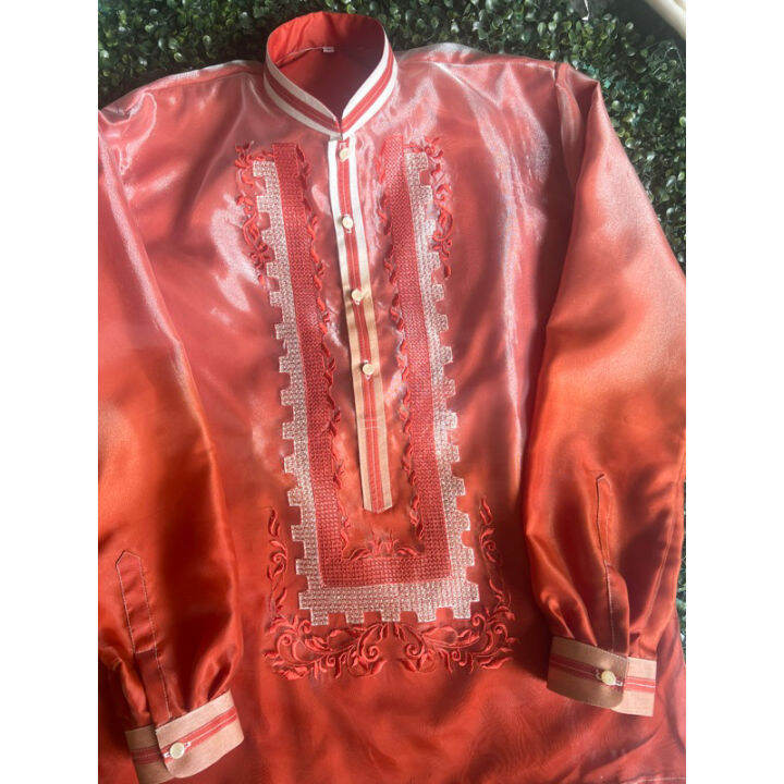 Rust Orange Barong Tagalog Lazada PH