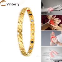 【CW】 Vinterly Magnetic Chain Gold-color Bangles for