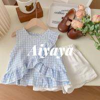 ✠ LJ7.22 Aiyaya เสื้อผ้าเด็กผู้หญิง แฟชั่นชุดทูพีซสไตล์เกาหลีสำหรับสาวๆ สามารถเลือกสีได้สองสี（565）