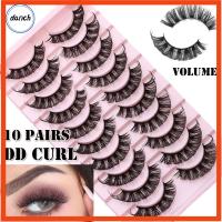 DANCH 10 Pairs ต่อขนตา ปริมาณซุปเปอร์ ขนตา10-23mm ปุยธรรมชาติ DD Curl 3D มิงค์ ขนตาปลอม ขนตาขดรัสเซีย