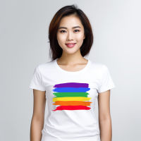 เสื้อยืด LGBTQ+  pride สนับสนุนความเท่าเทียม V1 เลือกสีได้