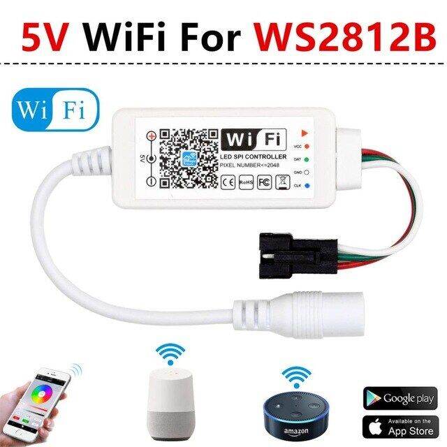 Dc524v Mini Wifi Ws2811 Ws2812b Rgb Led Strip Light Controller Amazon