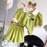 Girls dress fashionable western style polo 2023 summer new shift skirt two dresses with short sleeves