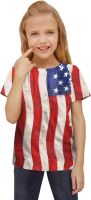 Children Tops Shirts Kids Toddler Unisex Spring Summer Active Fashion Daily Print Short Sleeve Tops American Independence Day (Red, 6-7 Years)