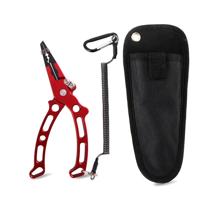 Aluminum Alloy Fishing Pliers Lure Tools Fishing Curved Mouth Side 