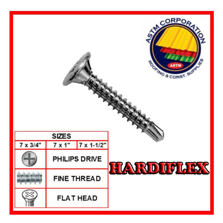 HARDIFLEX SCREW 7X3/4 (500 Pcs.) Lazada PH