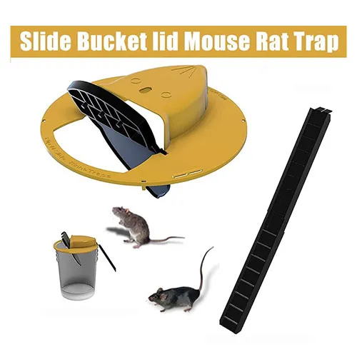 Bucket Mouse Trap - Reusable Flip Slide Lid with Mouse Catcher - Slide  Ladder Included (Bucket Not Included)