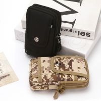 BS8OEV Hunting Multi-pocket Mobile Phone Bag Camping Mobile Phone Army Waist Bag Camouflage Bag Zipper Waist Pack Outdoor Belt Bag Waist Bag Tactical