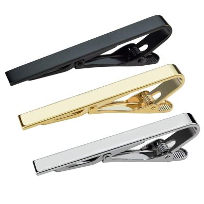 3pcs Tie Bar Clip, Tie Pins Tie Clips Men Silver Gold Black Necktie Bar Pinch Clip Set 2.2 inch Clasps Business Professional Fashion