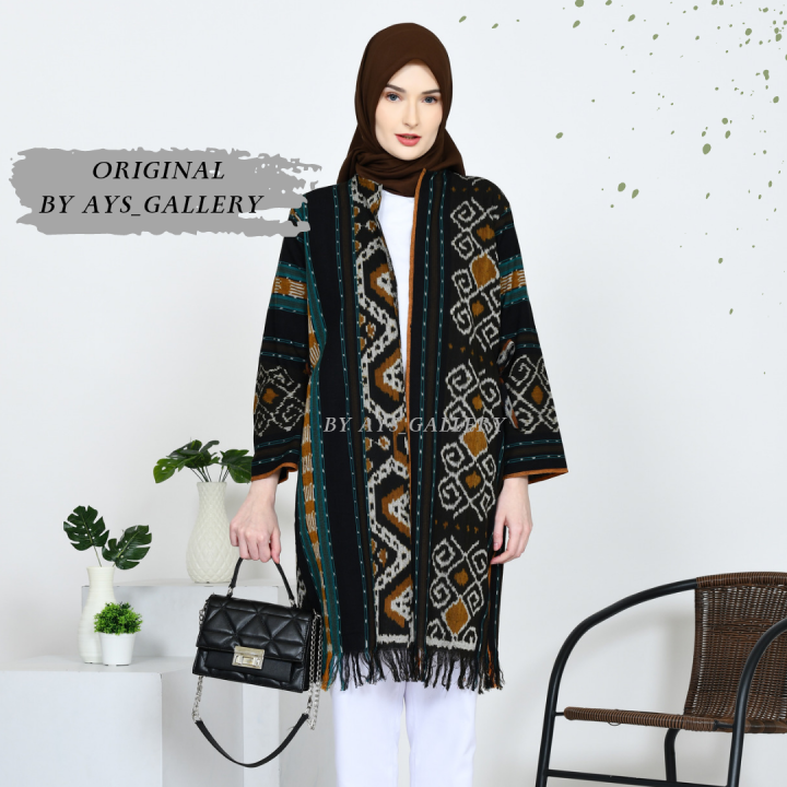 LONG OUTER TENUN IKAT TRADISIONAL MURAH SERAGAM KERJA KANTOR ( SERI ...