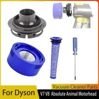 ที่กรองหลังฝาครอบด้านหลังมอเตอร์พร้อมไขควงสำหรับ Dyson V7 V8อะไหล่อุปกรณ์เสริมทำความสะอาดสุญญากาศไร้สายทริกเกอร์