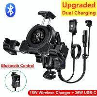 Motorcycle Phone Holder Wireless Charger Motorbike Moto Mirror Mobile Stand Support USB Fast Charging Cellphone Handlebar Mount