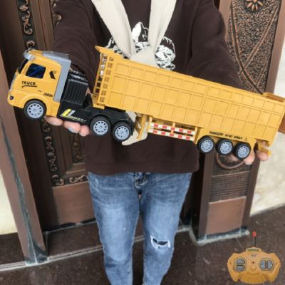☬℡► jiozpdn055186 Carro de engenharia rc carro trator caminhão transporte pesado elétrico basculante menino modelo controle remoto tráfego brinquedo